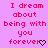 Pixelated text on a pink background with two identical phrases and heart symbols.