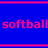 A 48x48 pixel animated contact sheet showing three frames of a softball catcher icon with blue background and pink text, arranged in a 2x2 grid with one gray square.