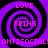 Four identical purple and black spiral patterns with pink text reading LOVE, BEING, and ANTISOCIAL! arranged in a