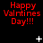Red text reading 'Happy Valntines Day!!!' on black background with white star-like shapes appearing and changing position across frames.