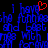 Blue pixelated text repeats across a black background with a red heart symbol above the center.