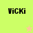 Four display 'ViCKi' text with a star symbol changing color across the