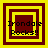 Four square display a pixelated design with nested maroon and yellow borders, each containing "Iro ndale Rocks!!" text
