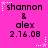 A static image with a bright pink background displays repeated text elements in black and white, including names, an ampersand, and a date, with small star and dot patterns.