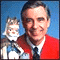 A split-frame contact sheet showing a pixelated image of a person in a red sweater and tie on the left, with a cartoon character behind them, and green text reading "Original Icons .com" on a dark green background to the right.