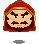 Pixelated character head with red hat, green band, brown beard and mustache; four variations show different facial expressions and hair length.