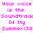 Static image with repeated pink text on white background, displaying 'Your voice is the Soundtrack Of My Summer<33' in a pattern with scattered orange dots