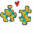 Pixelated puzzle pieces form a couple with a red heart above them, set against an orange background with cyan text reading 'Henry You Complete My Puzzle!', 'I Love You Henry!', and 'Halloween happening 10-26-07'.
