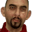 A pixelated character with a goatee and red shirt appears in four views showing head position and background changes.
