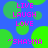 Blue background with green circles and pink text reading LIVE LAUGH LOVE ~SHAYNA repeated in a pattern