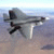 A military jet icon in two animated frames showing flight over water with visible cockpit and wing details.