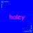 Blue background with repeating pink 'haley' text and light blue star-shaped pixel art elements arranged in a pattern