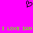 A bright pink background features a black pixelated heart symbol above green text reading 'I LOVE IAN' repeated twice.
