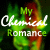 A 50x50 pixel animated contact sheet showing two frames of a My Chemical Romance logo animation with green and red color shifts.
