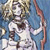 Static 50x50 pixel icon depicting a stylized figure with light hair and white clothing against a blue background, rendered in low-resolution pixel art style.