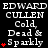 Static image of a displaying repeated text and heart symbols on a black background with a gray corner