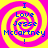 Four identical square display a yellow and pink spiral background with blue text reading "I Love Jesse McCartney!" in pixelated font