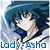 Pixelated anime-style character with blue hair and dark clothing, shown in two side-by-side frames with text below.