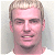 A 50x50 pixel animated contact sheet of a celebrity mugshot-style icon with green text overlays and height markers on a gray background.