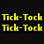 Yellow text on black background reads 'Tick-Tock Tick-Tock Time Beauty' with a pixelated anime-style character image.