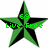 Green and black pixelated star with '69' at top, 'Live' on left arm, 'Free' on right arm, all text in bright green.