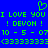 Blue background with green pixelated text and symbols including 'I LOVE YOU I LOVE YOU', '! DEVON !', numbers, and repeated parentheses.