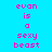 Pixelated text on a bright blue background with green rectangular overlays, displaying 'evan is a sexy beast' in pink and white lettering.