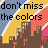 A 4-frame animated contact sheet showing a cityscape with diagonal rainbow stripes and changing text across frames.