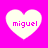 Four identical heart-shaped icons with pink text on a bright pink background, arranged in a