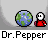 Animated Dr. Pepper buddy icon contact sheet showing 25 sequential frames of a red cartoon character interacting with a globe, including text bubbles and repeated "Dr. Pepper" branding.