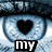 six distinct images featuring text overlays and symbolic visuals including an eye with a heart pupil, a couple embracing, and a blue eye with tears