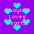 Pixelated icon with purple background, cyan hearts, and pink text reading "ShaylaT Loves Hearts!" repeated across the image.