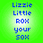 Blue pixelated text on a green gradient background arranged in four vertical with identical text in each