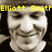 A static image of a person with a smiling expression, wearing a cap, with yellow text above the head reading 'Elliott Smith 1969-2003'.