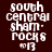 six identical pixelated text-based icons with white lettering on a dark brown background, each displaying "south central sham-rock 8 '13" and featuring blue highlight bars in different positions