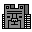 Four grayscale pixel art icons arranged in a , each with distinct maze-like structures and filmstrip borders