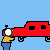 Animated contact sheet showing a stick figure igniting and burning a red car across multiple frames on a light blue background.