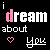 A 4x3 contact sheet of a pixel art animation showing the phrase "i dream about you" with alternating pink and white text, small hearts, and cursive "you" across 12 frames.