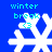 Blue background with four white snowflake icons, each labeled 'winter break' in cyan text and a small cyan '<3' symbol below the text.