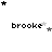 Pixelated text 'brooke' appears below four of stars with varying shades and positions across a white background