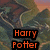 A static image with orange text reading 'Harry Potter And The Deathly Hallows' over a pixelated landscape background.