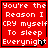 Red background with white pixelated text reading "You're the Reason I CRY myself To sleep Everynight" and a black heart symbol at bottom right.