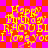 Pixelated yellow text on a red and pink checkered background reads 'Happy Birthday Rachel I love you' with visible animation changes across frames.