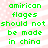 Green pixelated text on a pink and white striped background with faint star patterns, repeating the phrase "amirican flags should not be made in china" across two identical