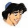 Animated cartoon character head with dark hair and blue cap, showing four sequential facial expressions from left to right.