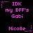 Pixelated pink text on black background with animated star and dot patterns changing position across frames.