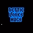 Blue pixelated text 'ESTIE LOVES HUGS' on black background with animated white dots and partial letter changes.