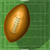 A static 50x50 pixel buddy icon featuring a brown oval-shaped object with a light gradient and central highlight against a green background.