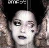 A grayscale animated icon shows a woman with dark hair, heavy eye makeup, and a heart-shaped mark on her cheek; the animation cycles through different facial expressions.