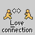 Two pixelated figures holding a dumbbell with text below, one version featuring a red heart above the right figure.